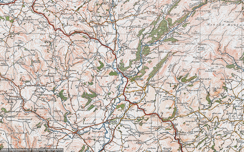 Old Map of Pumsaint, 1923 in 1923