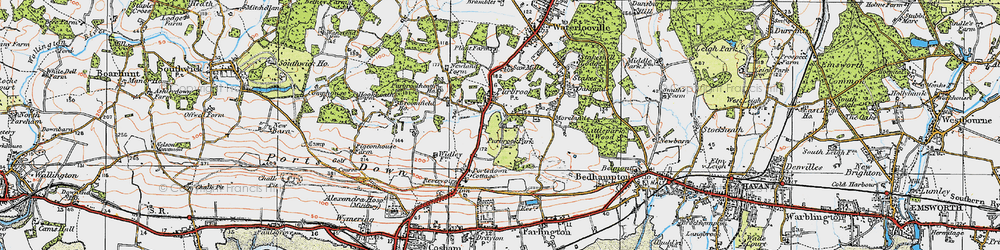 Old map of Purbrook in 1919