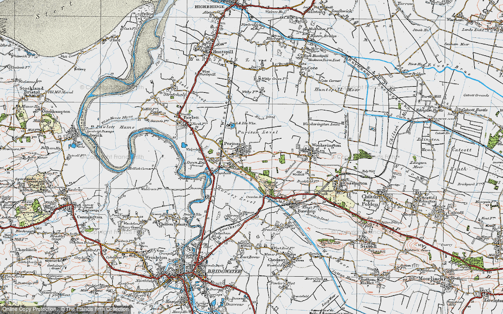 Old Map of Puriton, 1919 in 1919