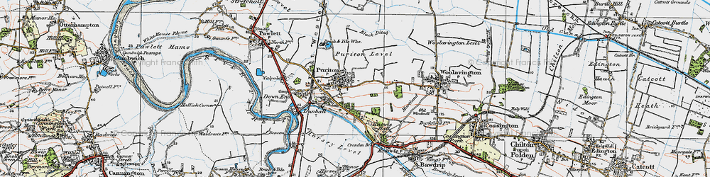 Old map of Puriton in 1919