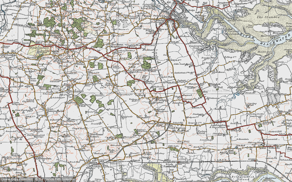 Old Map of Purleigh, 1921 in 1921