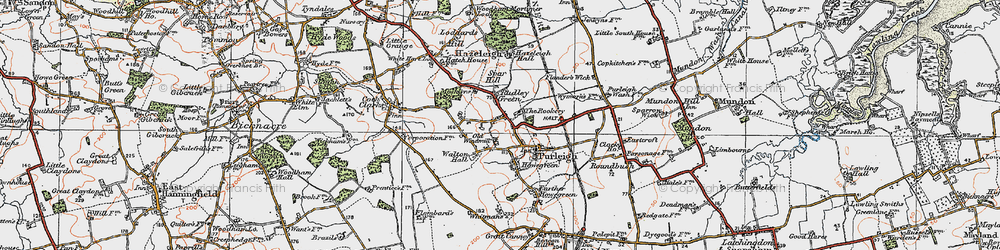 Old map of Purleigh in 1921