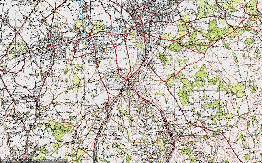Old Map of Purley, 1920 in 1920
