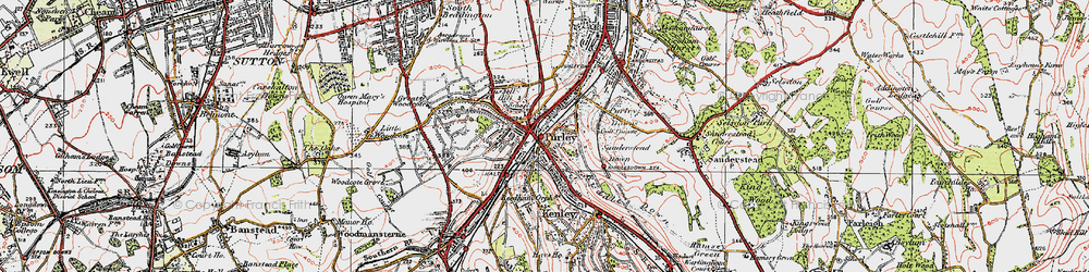 Old map of Purley in 1920