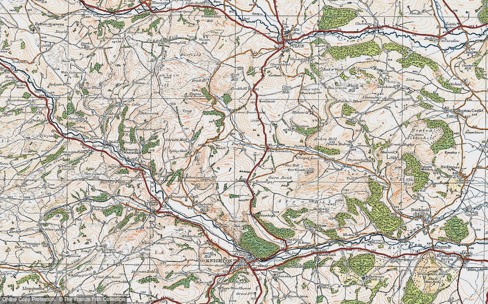 Old Map of Purlogue, 1920 in 1920
