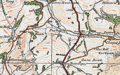Old map of Purlogue in 1920