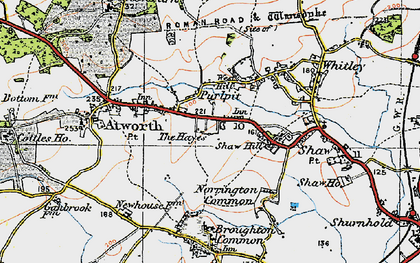 Old map of Purlpit in 1919