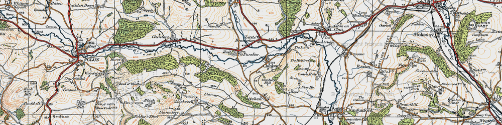 Old map of Purslow in 1920