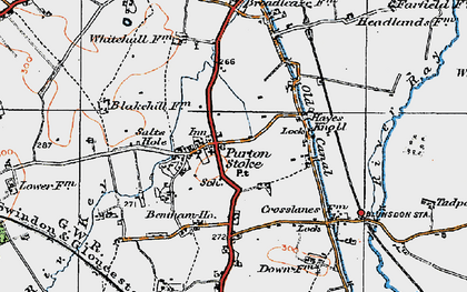 Old map of Purton Stoke in 1919