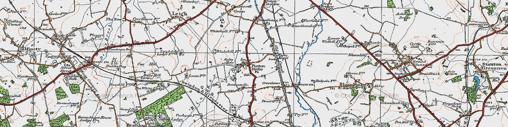 Old map of Purton Stoke in 1919