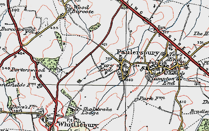 Old map of Pury End in 1919