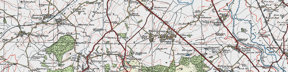 Old map of Pury End in 1919