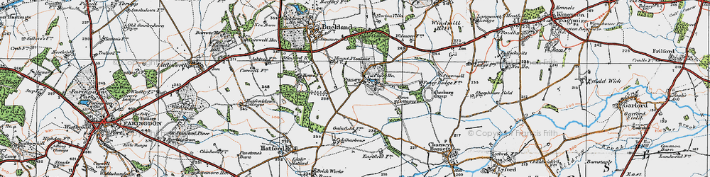Old map of Pusey in 1919