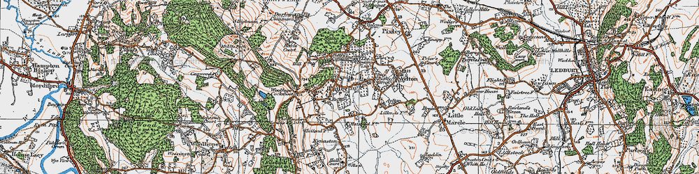 Old map of Putley in 1920