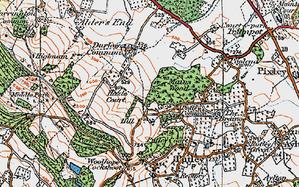 Old map of Putley Common in 1920