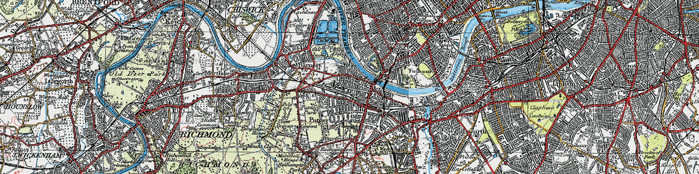 Old map of Putney in 1920