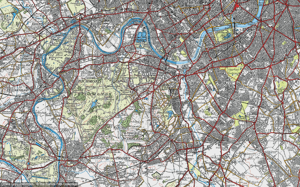 Old Map of Putney Heath, 1920 in 1920