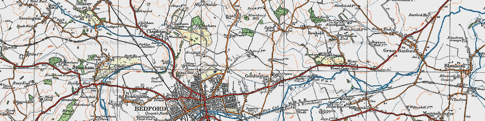 Old map of Putnoe in 1919