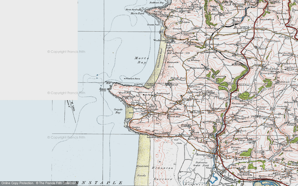 Old Map of Putsborough, 1919 in 1919