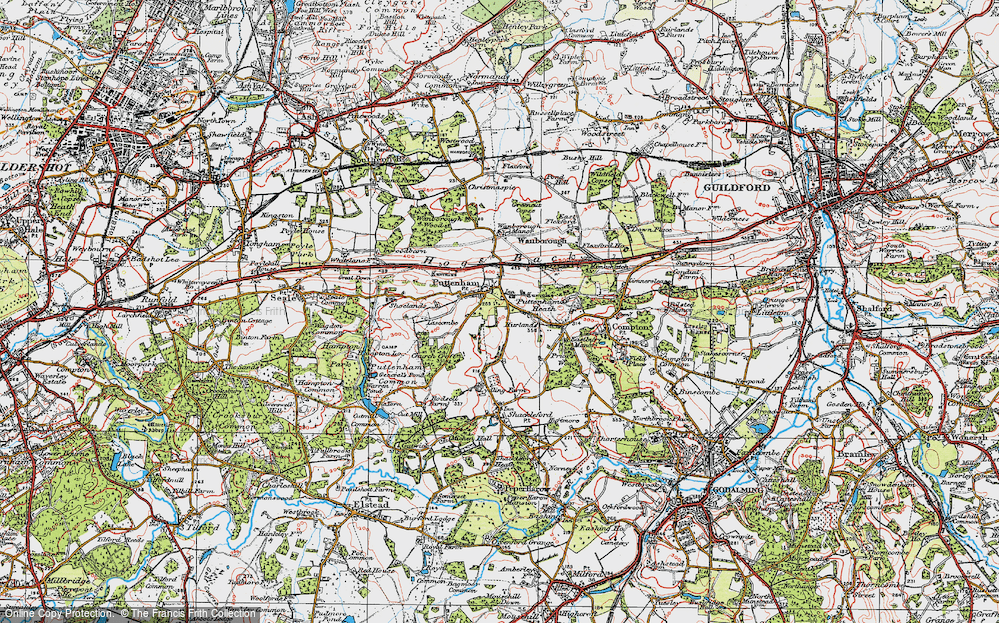 Old Map of Puttenham, 1920 in 1920