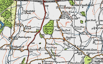 Old map of Puttock's End in 1919