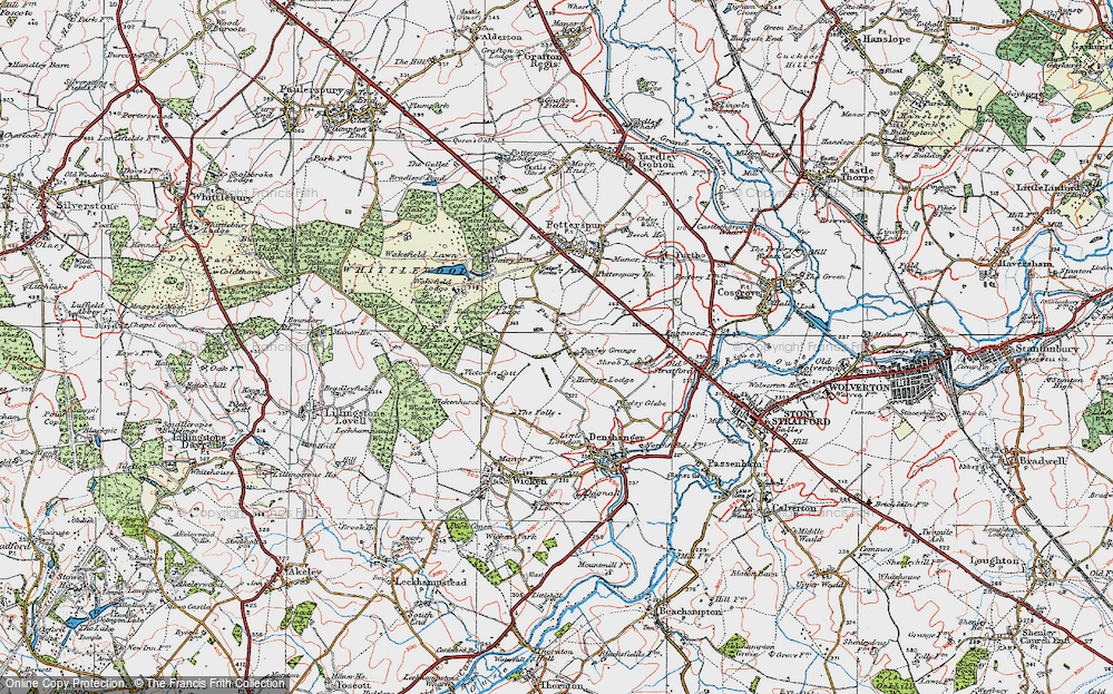 Old Map of Puxley, 1919 in 1919