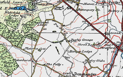 Old map of Puxley in 1919