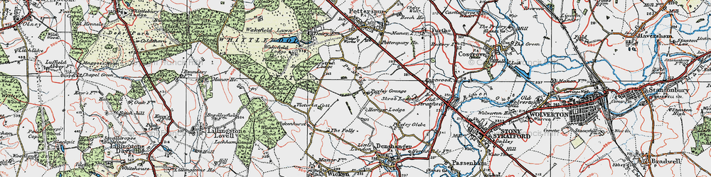 Old map of Puxley in 1919