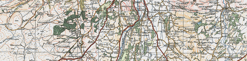 Old map of Pwll-glâs in 1924