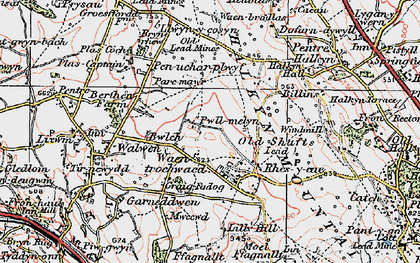 Old map of Pwll-melyn in 1924
