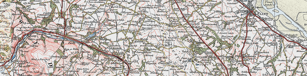 Old map of Pwll-melyn in 1924