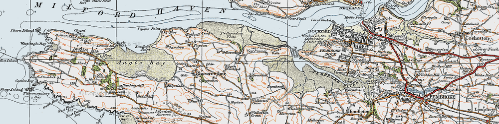 Old map of Pwllcrochan in 1922