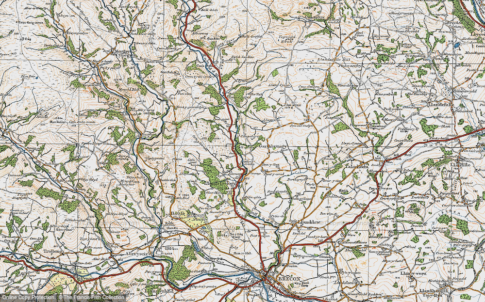 Old Map of Pwllgloyw, 1923 in 1923