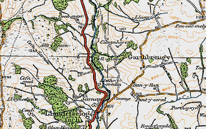 Old map of Pwllgloyw in 1923