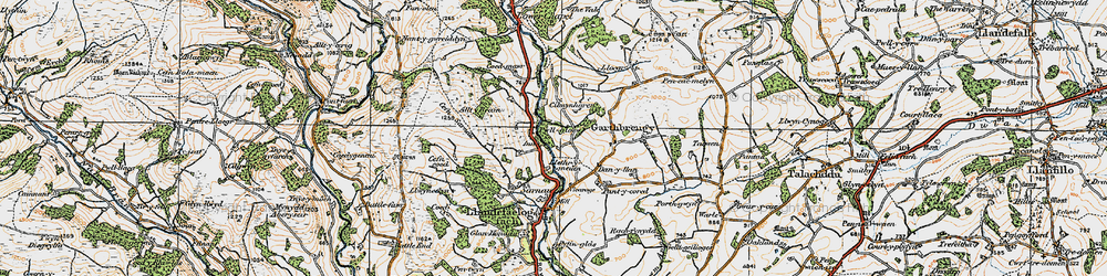 Old map of Pwllgloyw in 1923