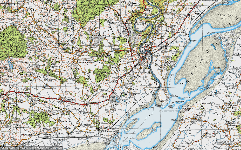Old Map of Historic Map covering Willis Hill in 1919