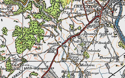 Old map of Pwllmeyric in 1919