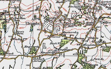 Old map of Pye Corner in 1921
