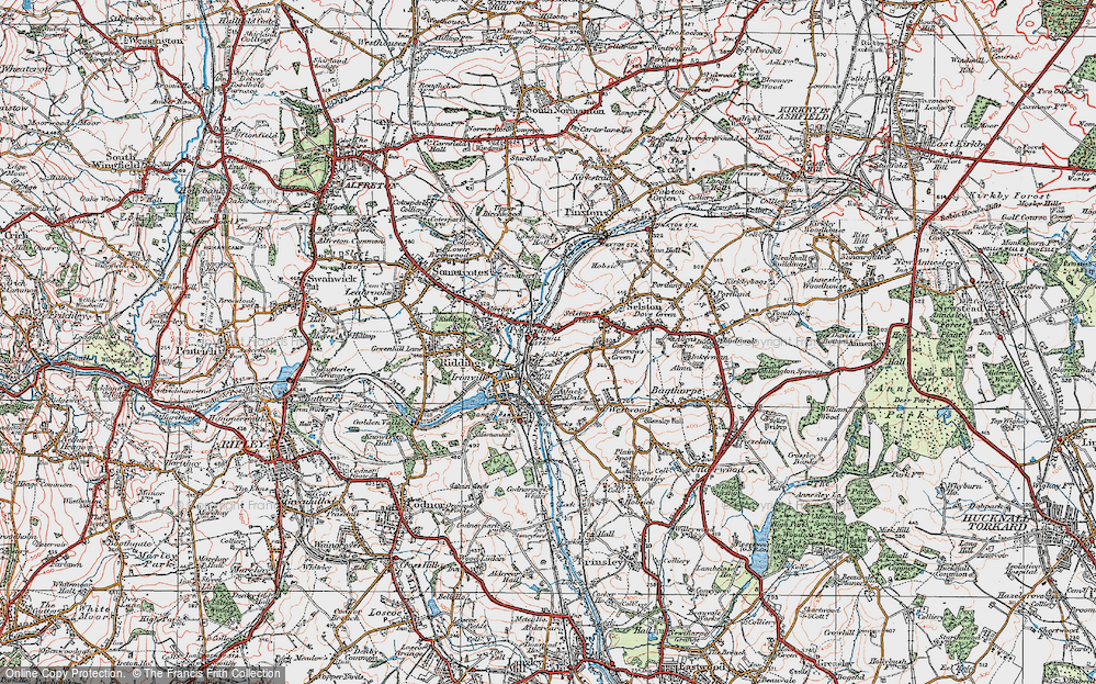Old Map of Pye Hill, 1921 in 1921