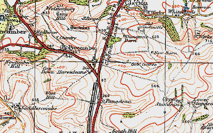 Old map of Pyecombe in 1920