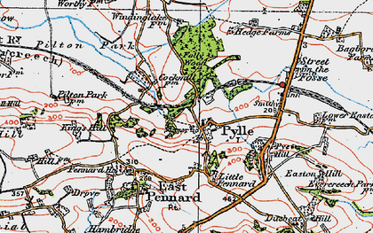 Old map of Pylle in 1919