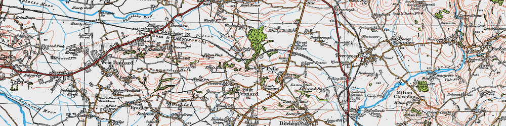 Old map of Pylle in 1919