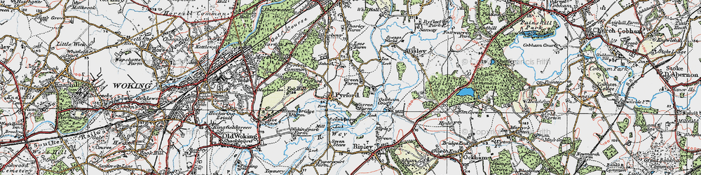 Old map of Pyrford Green in 1920