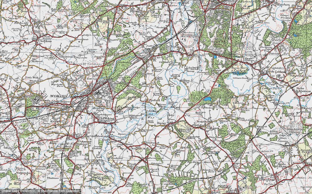 Old Map of Pyrford Village, 1920 in 1920