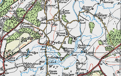 Old map of Pyrford Village in 1920