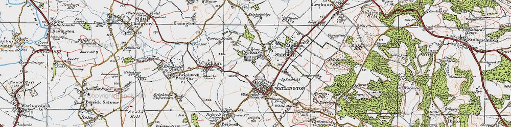 Old map of Pyrton in 1919