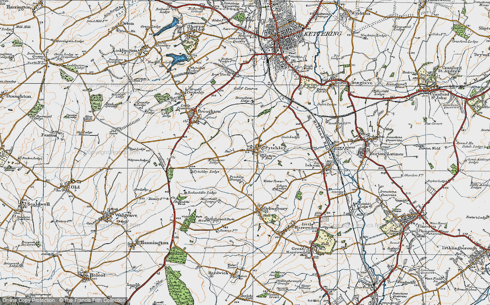 Old Map of Pytchley, 1920 in 1920
