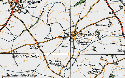 Old map of Pytchley in 1920