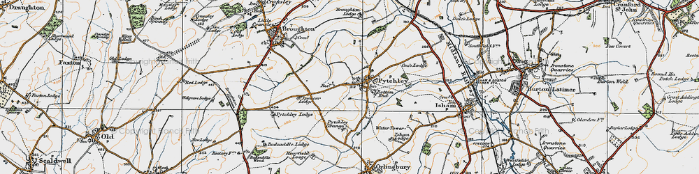 Old map of Pytchley in 1920