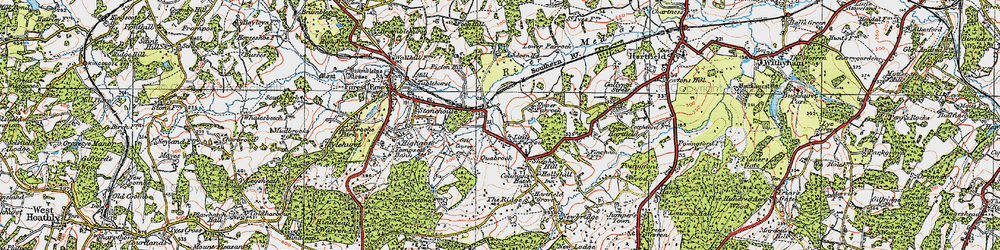 Old map of Quabrook in 1920